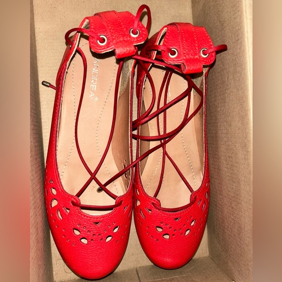 ANDREA FENZI Shoes - Red women’s flats